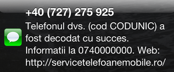 Notificare client prin SMS